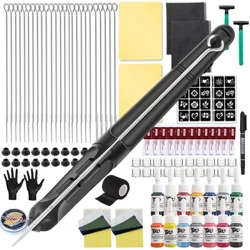 Kit de tatouage à main et bâton avec aiguilles à encre, ensemble d'accessoires pour l'art corporel, bricolage 3D, bâton à main, pratique de tatouage pour débutants