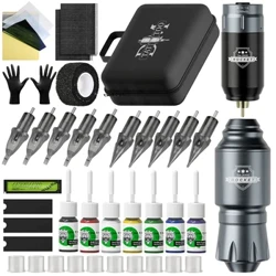DlM Kit de tatouage sans fil complet Mini fusée Machine boîtier de batterie aiguille puissance encre stylo de tatouage rotatif pour professionnel tatouage Arti