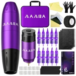 Kit de stylo de tatouage sans fil professionnel MAMBA stylo de tatouage rotatif pour ensemble de Machine de tatouage de maquillage Permanent d'art corporel