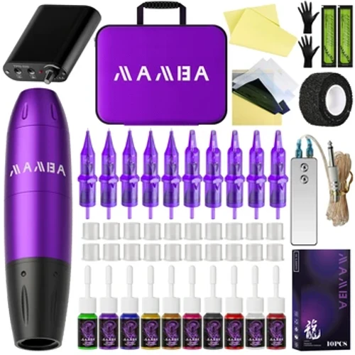 MAMBA Rotation Tattoo Machine Set Tattoo Power Pen na may Cartridge Needle Tattoo Equipment Permanenteng Makeup Machine para sa Body Art