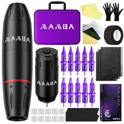 Kit de Machine à tatouer professionnelle sans fil, Machine à tatouer rotative complète, pistolet à aiguille, alimentation électrique, ensemble de stylos de tatouage, fabrication permanente