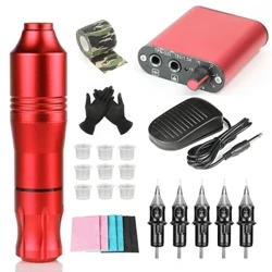 Professional Tattoo Machine Set Rotary Tattoo Pen Kit Power Supply Needle Ink DC Interface Rotary Tattoo Gun Makeup Kit Complete