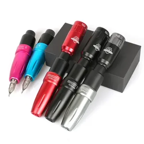 Najnovšia súprava na tetovanie Rocket 2 z roku 2024 Bezdrôtový napájací zdroj na mini tetovanie RCA Jack Japan Motor Professional Advanced Tattoo Machine Set