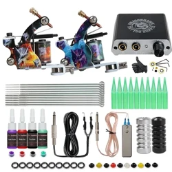 Kit complet ieftin de tatuaje pentru începători Mini sursă de alimentare pentru tatuaje Kit ieftin de tatuaje pentru mânere Sfaturi pentru ace Consumabile cu ace lungi noi