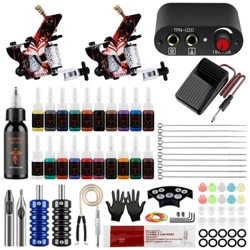 Hoàn Chỉnh Máy Xăm Bộ Hình Xăm Súng Với Hình Xăm Nguồn Điện Hộp Mực Kim Thường Trực Sắc Tố Mực Trang Điểm Full Hình Xăm Bộ