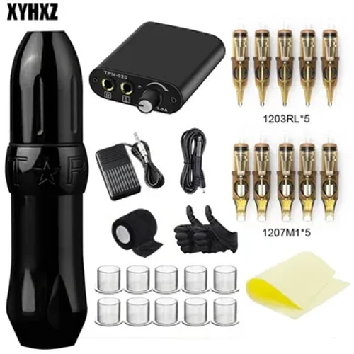 Professionell Tattoo Gun Kit Roterande tatueringspenna för Body Art Permanent Makeup Tattoo Machine Set