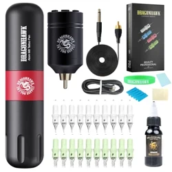 ʻO Dragonhawk Hoʻopiha piha ʻia ka mīkini peni pena M8 Kit Wireless Battery Cartridge Needles Set