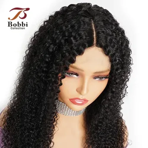 Jerry Curly Lace Front Wig Wig ng Buhok ng Tao Natural na Kulay Libre Gitnang Bahagi Transparent Lace Closure Wig para sa Babae BOBBI