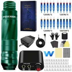Kit de tatouage POSEIDON Kit de stylo de tatouage avec alimentation RCA Interface Kit de pistolet de tatouage stylo électrique rotatif de tatouage pour les tatoueurs
