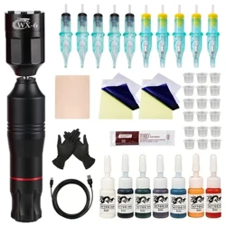 Wireless Tattoo Pen Machine Kit Rotary Tattoo Gun Mat DC Jack LED Display Tattoo Power Supply Komplett Tattoo Kit Fir Ufänger