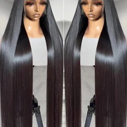 Hd 5x5 sem cola pronto para usar em linha reta 13x6 perucas de cabelo humano frontal de renda 30 40 Polegada 250% transparente 13x4 perucas frontais de renda