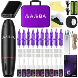 Kit Mesin Tato Lengkap Profesional kanthi Pena Rotary Kanggo Perlengkapan Dandanan Permanen lan Perlengkapan Pemula Tato