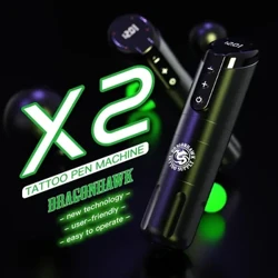 Dragonhawk X2 Simsiz Tatu maşyn ruçkasy Capokary kuwwatly batareýa Beden sungaty Başlangyç tatu üpjünçiligi üçin hemişelik esbaplar