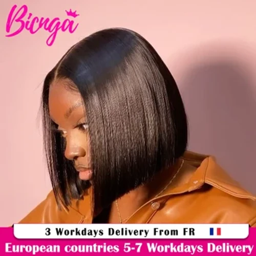 I-13x4 Izinwele Zomuntu Ezimfushane I-Lace Yangaphambili Iwigi Lezinwele Zomuntu ZaseBrazil Zithengiswa Kuphromoshini I-Bob Wig Engakhanyeli Uleyisi Wangaphambili Ngezinwele Zengane Izinsuku Ezi-3 Uku