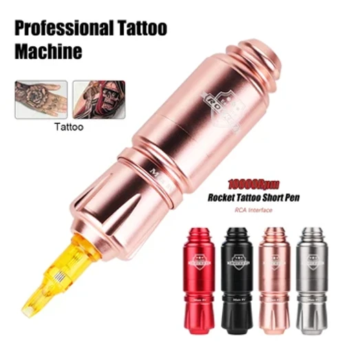 Ny 4 färger Rocket Tattoo Pen Rotary Gun Motor Machine för RCA Socket Tattoo Batterikraft för Permanent Makeup Tatuering Tillbehör