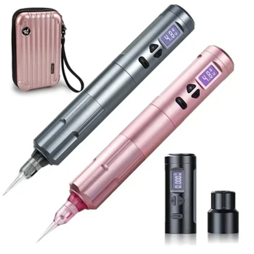 K6003 Simsiz tatu maşynynyň aýlaw ruçkasy Asyl nemes motory 1800mAh batareýa çalt zarýad bermek Professional tatuirovka guraly