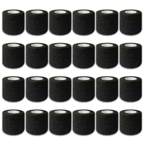 8/12/24rollers sort 5*450 cm engangs sammenhængende tatovering Grip Tape Wrap Elastic Bandage Rolls til Tatovering Machine Grip Tecessories