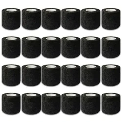 8/12/24rollers sort 5*450 cm engangs sammenhængende tatovering Grip Tape Wrap Elastic Bandage Rolls til Tatovering Machine Grip Tecessories