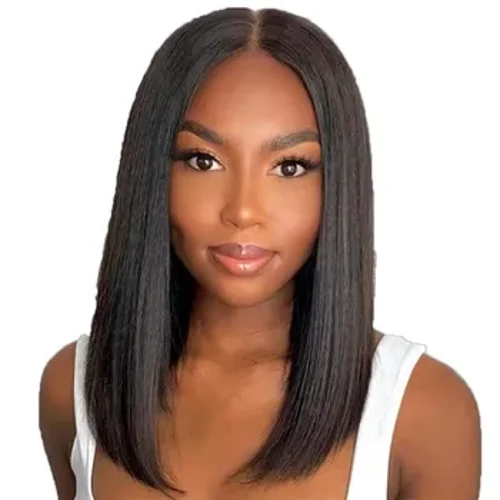 Tiktok commerce européen nouvelle perruque de dentelle synthétique à haute température femmes Bob cheveux usine en gros partie moyenne perruque
