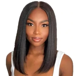 Tiktok European Trade New High Temperature Synthetic Lace Wig Babaeng Bob Hair Factory Wholesale Middle Part Wig