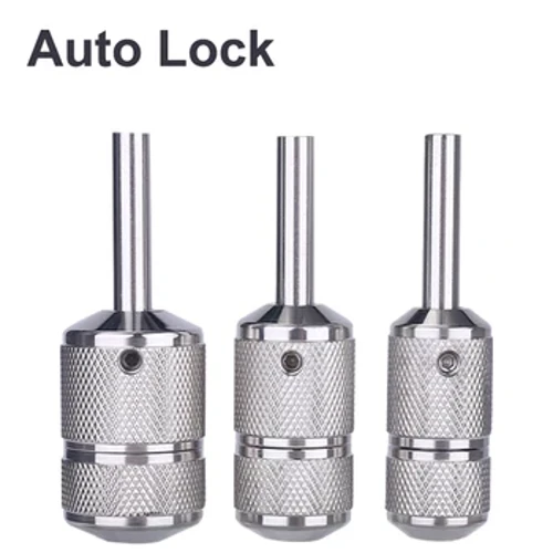 1PC Неръждаема стомана 22MM 25MM 30MM Самозаключваща се машина Дръжка Автоматично заключване Аксесоари за тръба за захващане на татуировки