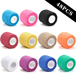 Vendaje autoadhesivo para agarre de tatuaje, cinta elástica no tejida para envolturas, vendaje para tatuaje desechable, cinta de agarre para protección de dedos, 6/24/48 Uds.