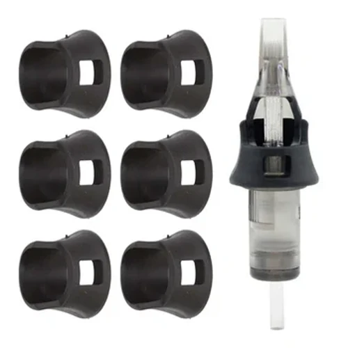 50Pcs Cetris Tatŵ Nodwyddau Clawr Bys Diogelu Sioc Amsugno Dolen Bys Ledge Grip Tattoo Affeithwyr Cyflenwadau