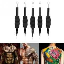 Vârf de prindere pentru ac de tatuaj steril, negru, 5 buc RL/RS/RM/M1/M2 Suport pentru vârf de prindere din silicon pentru pistolul de tatuaj