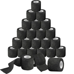 Couverture de Bandage noire pour poignée de tatouage, 6/12/24/48, bandes non tissées, imperméables, auto-adhésives, Protection des doigts, accessoires de tatouage