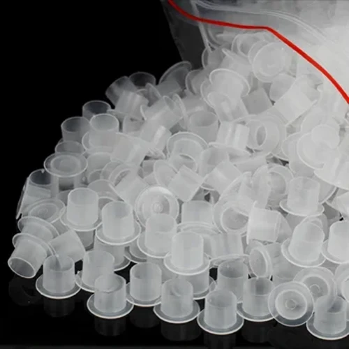 DMTATTOO 500/1000 Viên Hình Xăm Nhựa Mực Xăm Nắp Cốc Sắc Tố Rõ Ràng Giá Đỡ Hộp Đựng Nắp Có Đáy Cho Đầu Kim cầm Cung Cấp