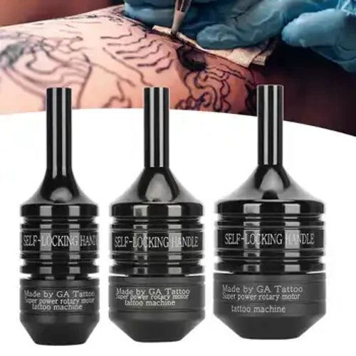 Poignée de Machine à tatouer autobloquante, matériau en aluminium d'aviation antidérapant 25mm 30mm 35mm, accessoire de tatouage de Machine en option