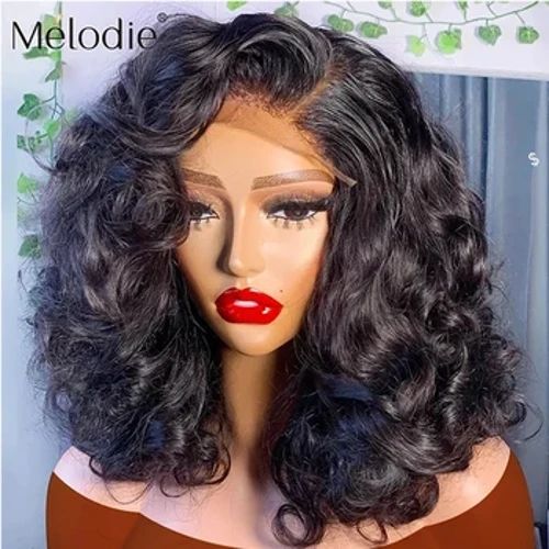 I-Melodie Transparent Short Bob Body Wave 13x4 13x6 Lace Ngaphambili Iwigi Zezinwele Zomuntu Ileyisi I-Frontal Glueless Ilungele Ukugqokwa Iwigi engu-5x5 yokuvala