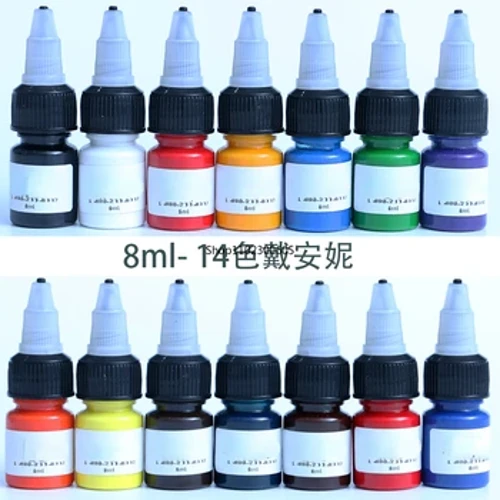 Tatuirovka syýa gara reňk 8ML / Çüýşe pigment syýa professional beden tatuirovka sungaty üçin hemişelik tatu reňk üpjünçiligi;