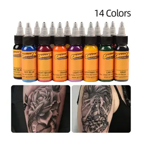 30Ml 14 Màu Trộn Mực Xăm Trang Điểm Thường Trực Hình Xăm Sơn Nghệ Thuật Thân Thể Thực Vật Tự Nhiên Thường Trực Sắc Tố Mực Xăm Bộ Vật Dụng