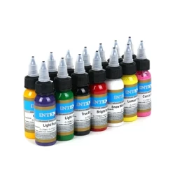 Set inc Tatŵ 14PCS Colur Parhaol Lliwio Microbigmentiad Celf Tatŵ Pigment Ar gyfer Lliw Croen Silicôn 30ml/Potel