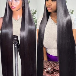 250% HD syth 13x6 Lace flaen wigiau gwallt dynol 30 40 modfedd tryloyw 13x4 Lace flaen Wig 5X5 Glueless Barod i'w Gwisgo