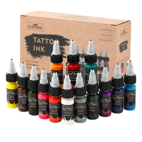 15 ml 14 farver tatoveringsblækpigment med boks Body Art tatoveringssæt Professionelle skønhedsmalinger Makeup Tatoveringsartikler Semi-permanente