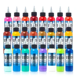 MỚI Fusion 16 Màu Mực Xăm Bộ Sắc Tố Mực Xăm Vĩnh Viễn Nguồn Cung Cấp Hình Xăm 30ml Bộ