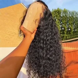 Parrucche per capelli umani a densità 200 Onda profonda 13x4 Parrucca frontale in pizzo HD trasparente con capelli per bambini Parrucche ricce profonde pre pizzicate per le donne