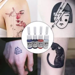 5ml Professional köp reňkli tatuirovka syýa toplumy Pigment toplumlary Gözellik makiýaup boýag çüýşeler gurallary Beden sungat esbaplary lomaý