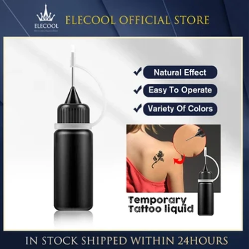 Temporary Tattoo 10 ml vedel tätoveeringupasta, must pruun punane pruun hennakoonused ajutise tätoveeringu kleebise kehavärvi jaoks