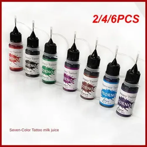 2/4 / 6PCS Ink Henna Tatu Erkek Wagtlaýyn erarym Hemişelik Gurallar Zawod Tatu Süýt Sungaty Tatuirovka Aýal Tatu Reňk