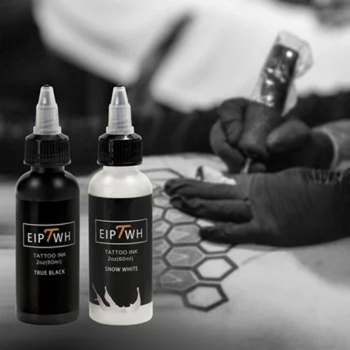 Ömtålig förpackning 60 ml 2 oz svart eller vit tatueringsbläck Professionellt pigmentkit för övning och arbete