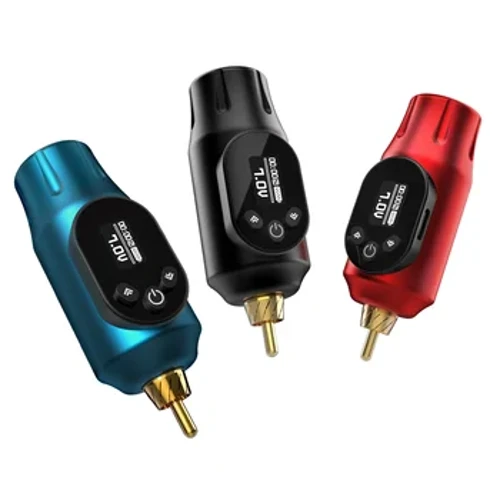 Cyflenwad pŵer tatŵ di-wifr proffesiynol y gellir ei ailwefru 2000mAh Batri Tatŵ RCA Connector Peiriant Tatŵ Cyflenwad Pŵer Tatŵ