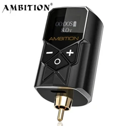 Ambition Kuark Wireless Tattoo aku toiteallikas RCA-liides 2400amh kaasaskantav LCD-ekraan pöörleva masina kiirlaadija jaoks