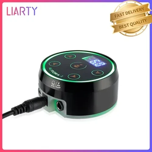 Aurora-2 tetovēšanas pildspalvas barošanas avots mini LCD displeja tetovējuma barošanas avots Daul režīma pārslēgšanas RGB krāsaina gaisma ar adapteri