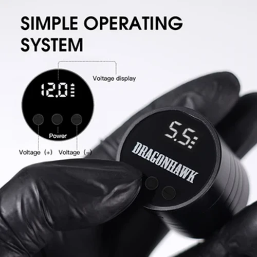 Dragonhawk Wireless Fast Charge Battery RCA Connector Rechargeable LCD Screen Power Supply For Tattoo Rotary Machine Adapter