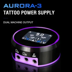 2023 Bagong Aurora 3 LCD Tattoo Power Supply Portable Tattoo Power Battery Full Touch Screen Aurora Source na may US/EU Adapter Kit