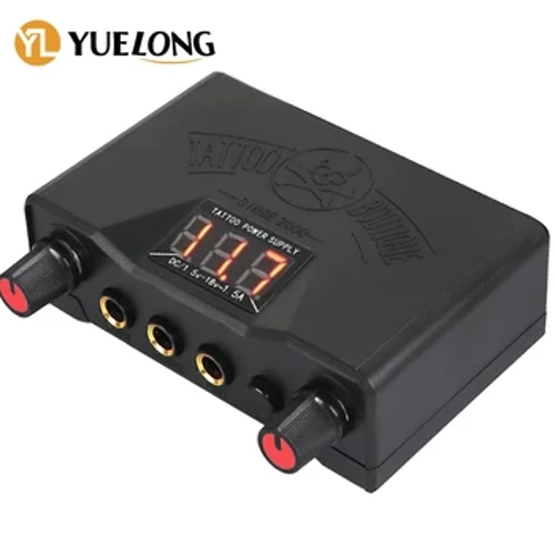 Alimentation électrique noire pour Machine à tatouer, Double LED, 3 affichages numériques, pour Machine à tatouer rotative Liner Shader