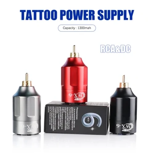 Täze wersiýa WX-6 Simsiz tatu güýji üpjünçiligi RCA / DC interfeýsi 1300MAH Rotary maşyn ruçka üpjünçiligi üçin göçme tatu batareýasy